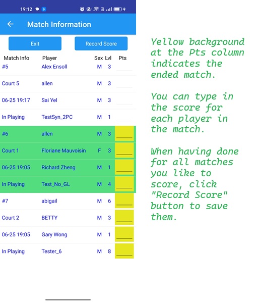 Player Information Page
