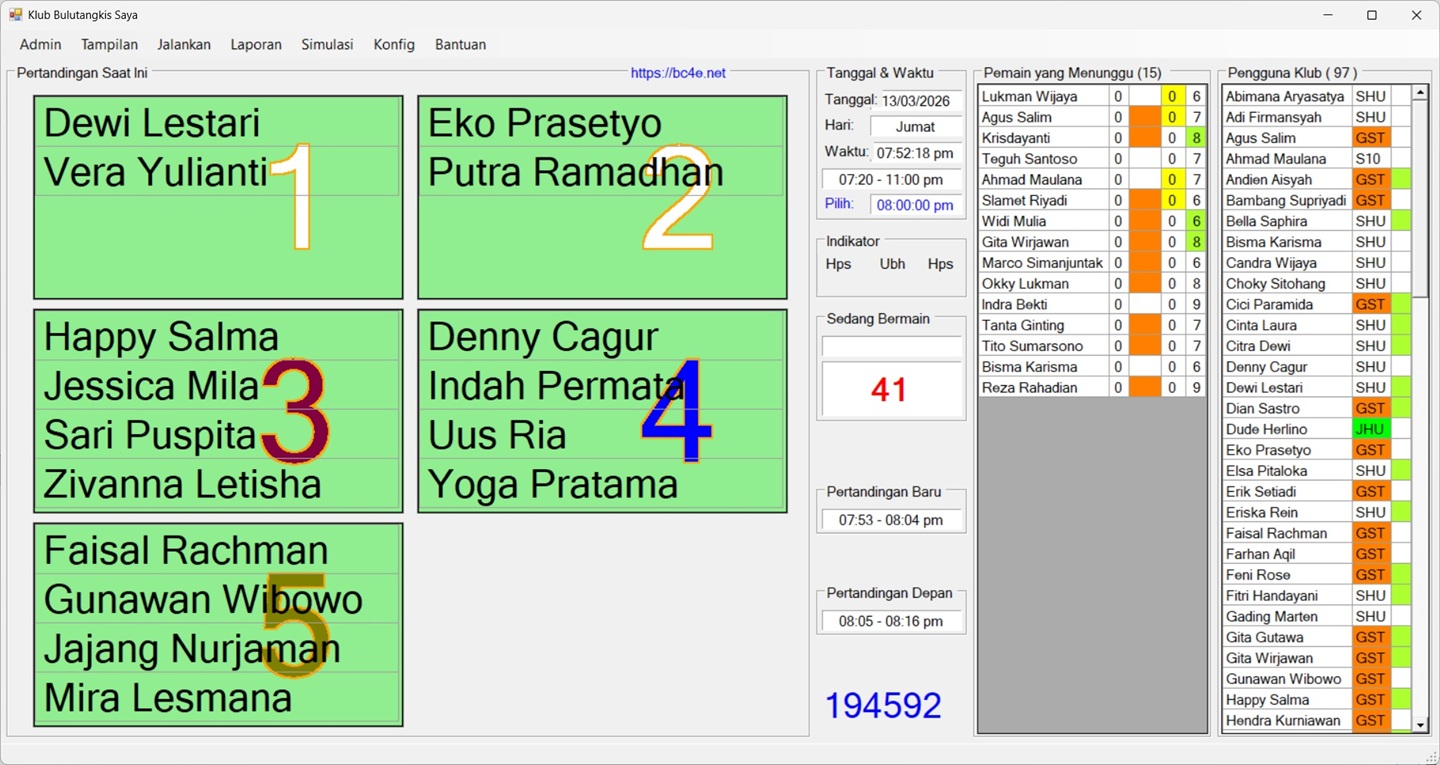 BC4E dapat mengatur Ganda dan Tunggal